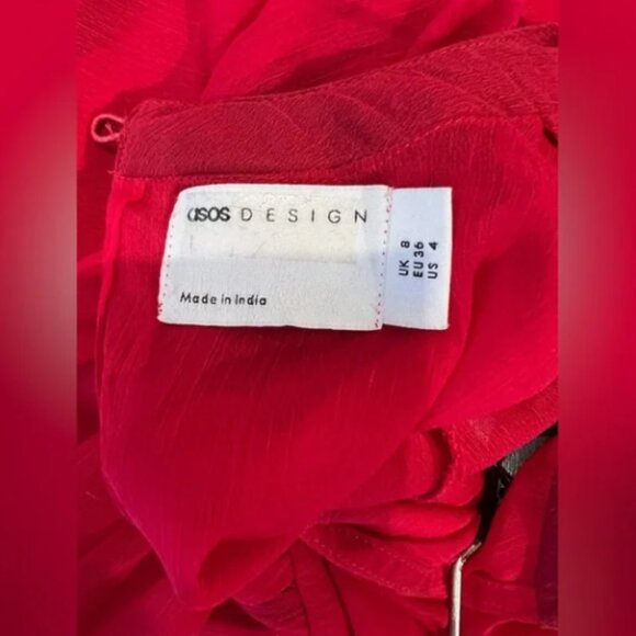 ASOS Elegant Red Chiffon Dress - Picture 6 of 6